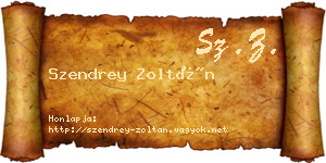 Szendrey Zoltán névjegykártya